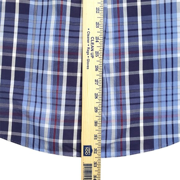 Orvis Shirt Mens Large Blue Plaid Short Sleeve Button Down Vintage - Picture 9 of 13